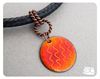 Picture of Enamel pendant & copper bail leather cord.