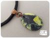 Picture of Handmade Artisan yellow turquoise pendant with copper bail